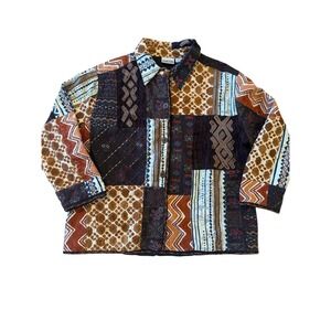 Chico's Vintage Art To Wear Patchwork Quilted Jacket - Size 2 (Large)